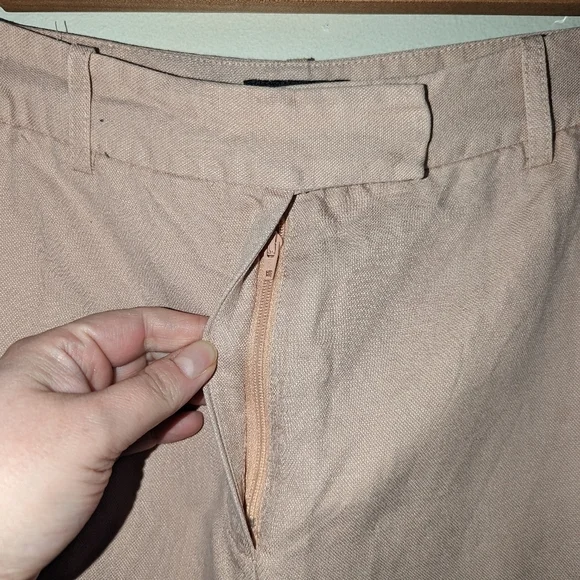 FRANK & OAK Big Cuff Linen Light Peach Trouser Pants Size 6 - Picture 6 of 13
